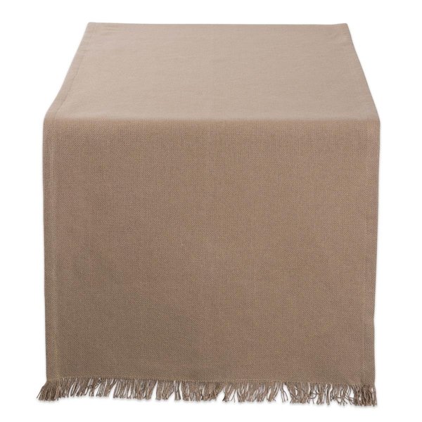 Design Imports 14 x 72 in. Solid Stone Heavyweight Fringed Table Runner CAMZ10446